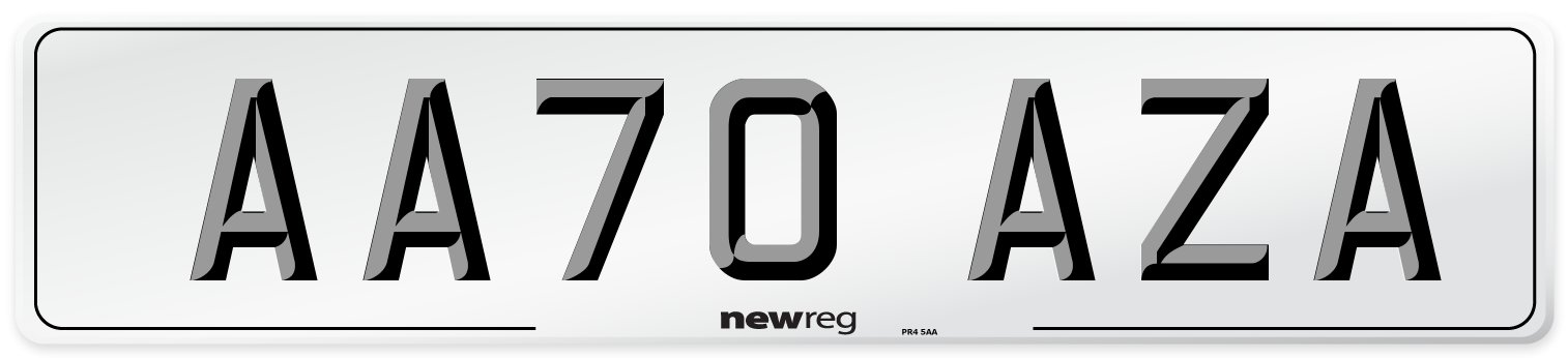 AA70 AZA Number Plate from New Reg